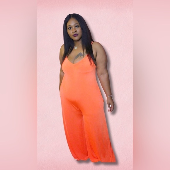 Pants - ORANGE Palazzo Pants Jumpsuit